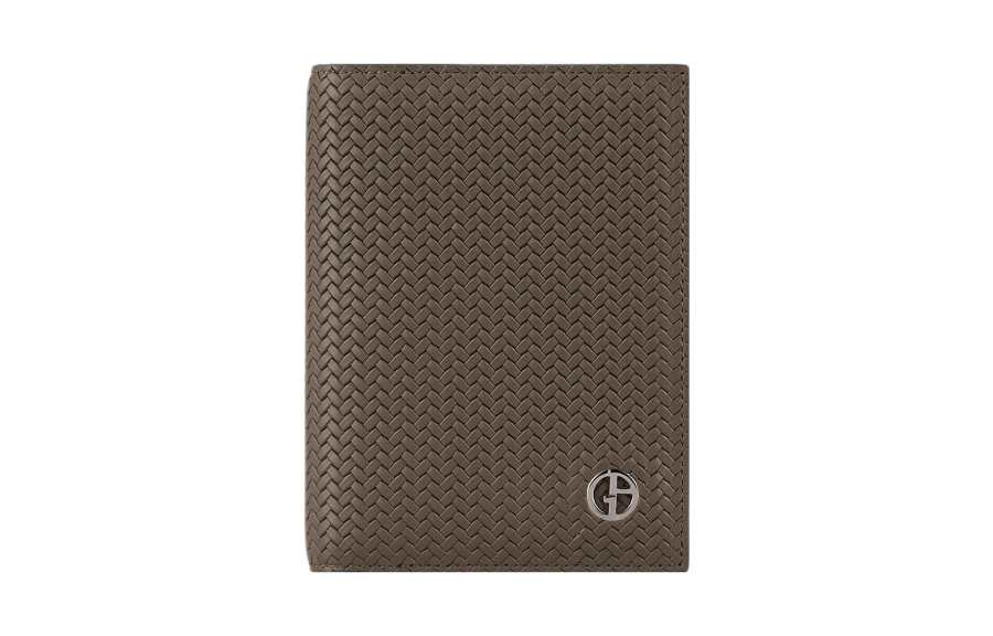 GIORGIO ARMANI ARMANI Calfskin Passport Holder Men's Brown