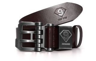 NINE NAIL Top Grain Cow Leather Zinc Alloy Leather Belts Men's Width 3.8cm