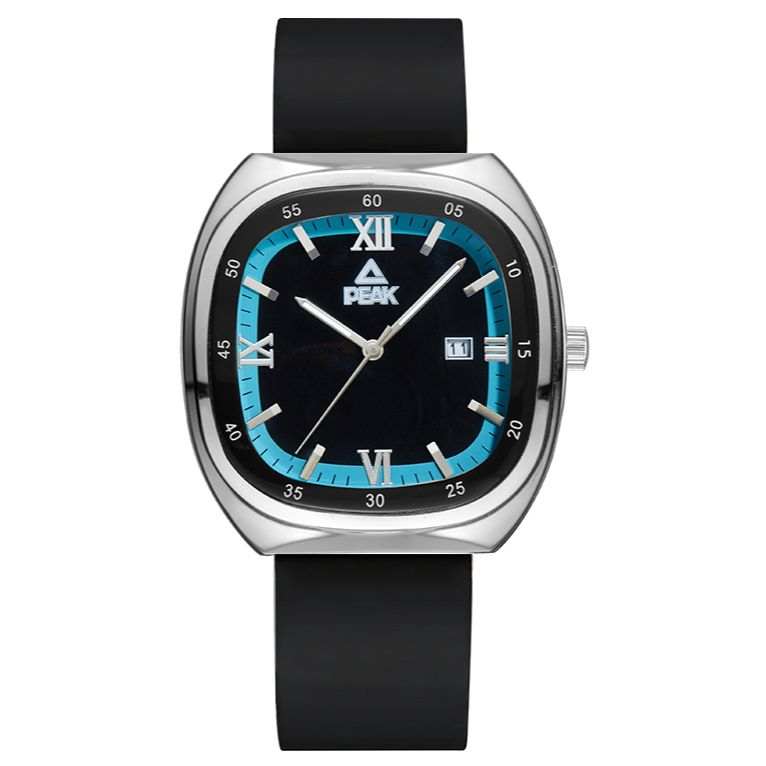 PEAK PEAK Triumph Collection Quartz Movement Silicone Strap Watch Unisex Black Dial