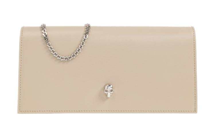 Alexander McQueen Calfskin Shoulder Bag, Crossbody Bag, Wallet Women's Beige