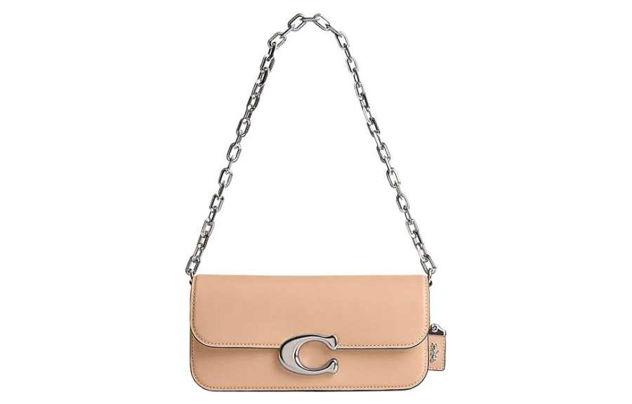 COACH IDOL Cow Leather Portable Crossbody Bag, Shoulder Bag Medium Women's Nude