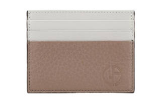 GIORGIO ARMANI ARMANI Leather Card Holder Men's Dove Gray