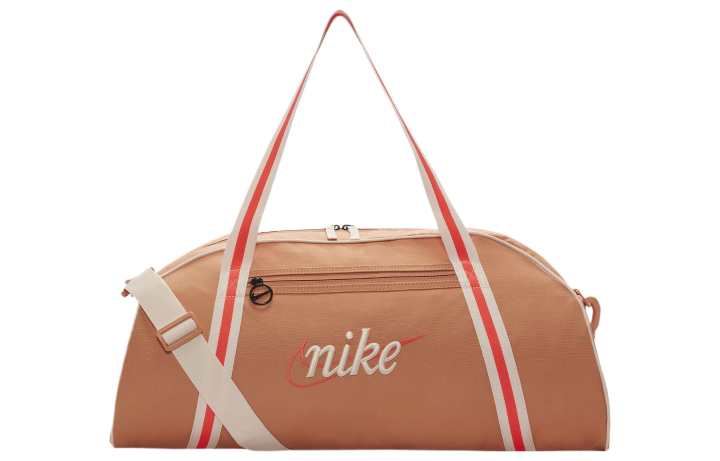 Nike Nike Polyester Training Bag, Handbag, Shoulder Bag, Crossbody Bag, Gym Bag Large Unisex Amber Brown & Bright Dark Red
