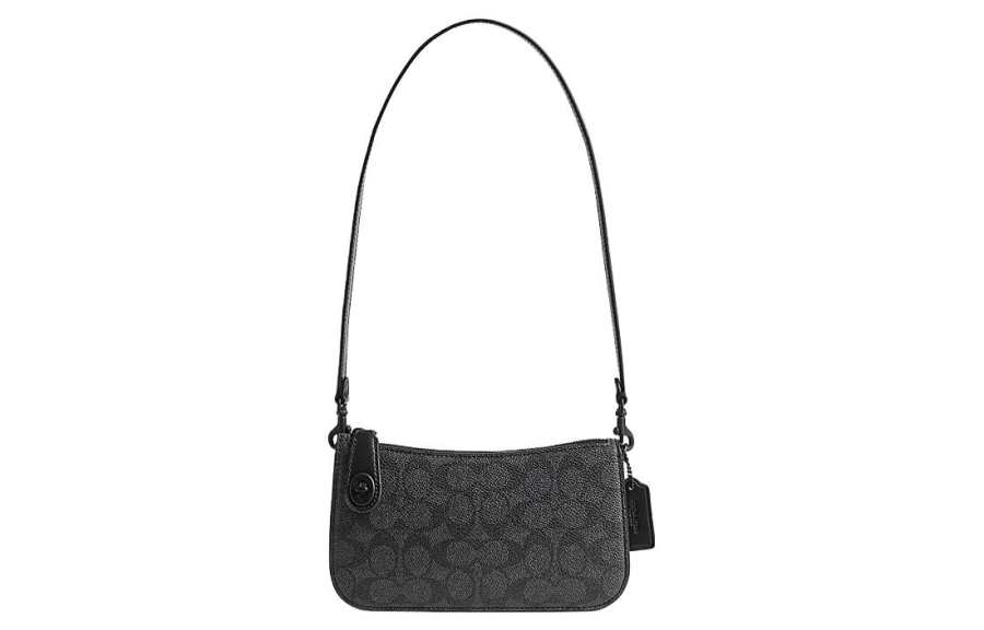 COACH Penn PVC Shoulder Bag, Handbag, Shoulder Bag Small Women's Black