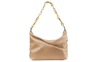 Jimmy Choo Diamond Calfskin Hobo Bag, Portable Crossbody Bag, Shoulder Bag Women's Cookie & Gold