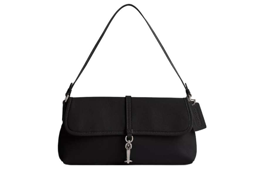 COACH Hamptons Leather Hamptons Bag, One Shoulder Handbag Medium Women's Black