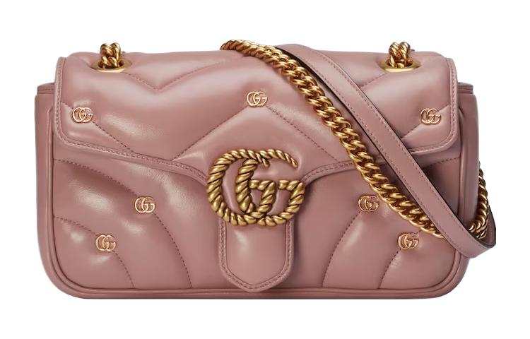 GUCCI GG Marmont Quilted Leather Crossbody Bag, Shoulder Bag Women's Pink