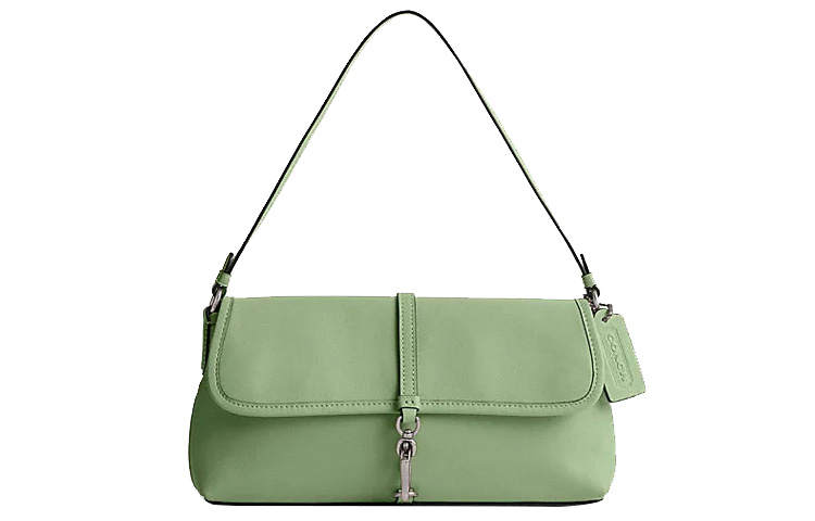 COACH COACH Hamptons Cow Leather Handbag Medium Women's Light Pistachio