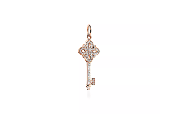 TIFFANY & CO. 18K Rose Gold, Diamond 0.09 Carat Pendants Unisex Pink