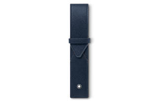 MONTBLANC Grain Cow Leather Pen Pouch Storage Bag Unisex Ink Blue