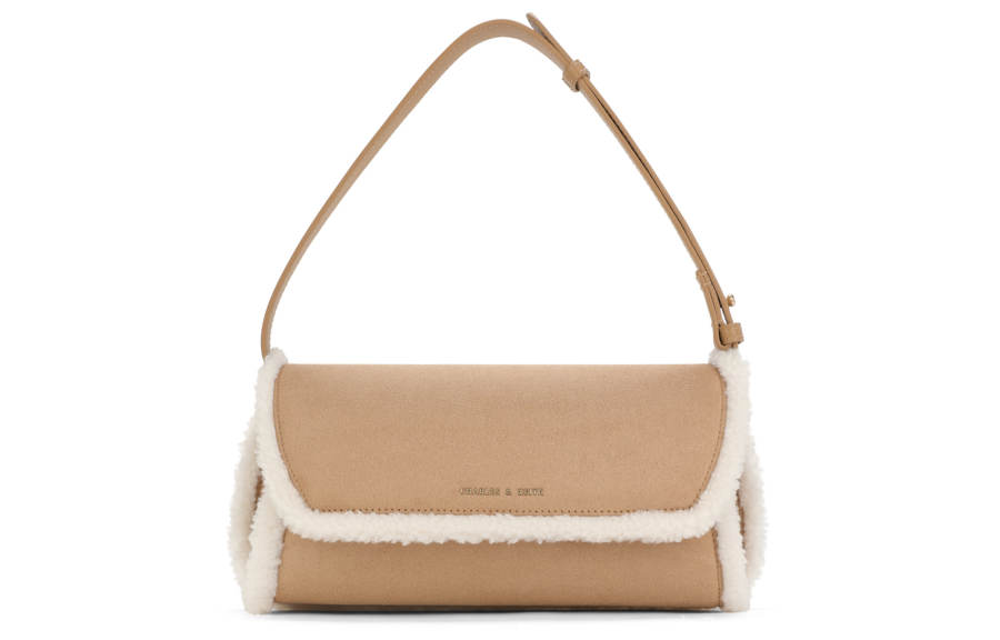 CHARLES&KEITH CHARLES&KEITH Polyurethane Shoulder Bag Small Women's Camel