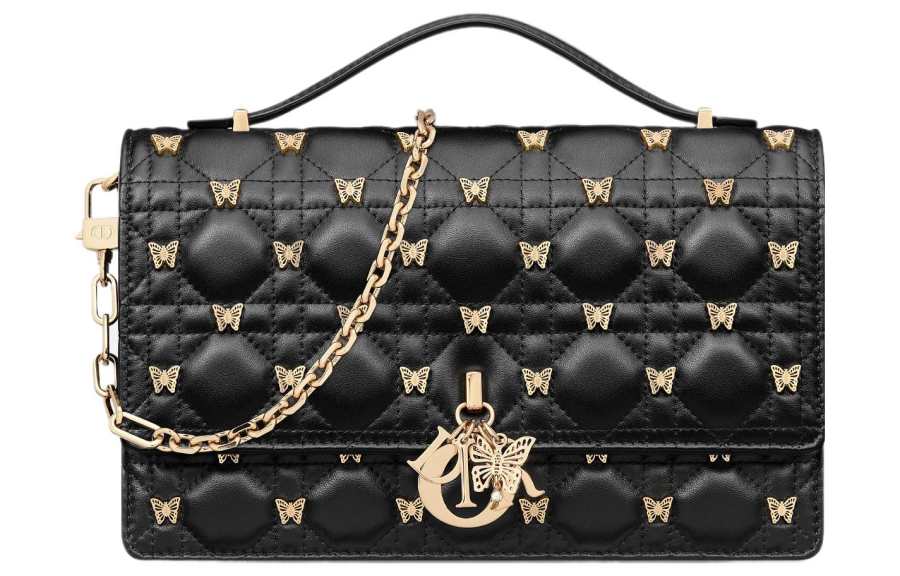 DIOR Sheepskin Shoulder Bag, Crossbody Bag, Handbag Women's Black
