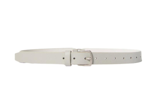 Ann Demeulemeester Solid Color Pin Buckle Leather Belts Women's White Width 2.5CM