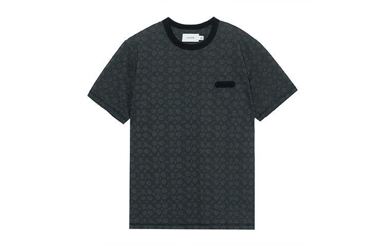 COACH T Shirts Men's Gray Crew Neck Moderate Straight Fit