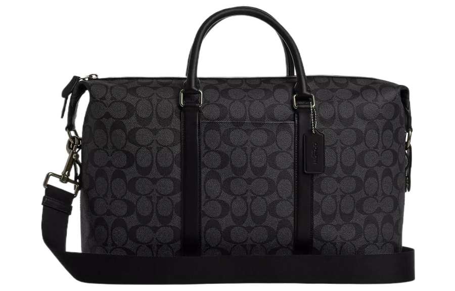 COACH Ellery Coated Canvas With Calfskin Boston Bag, Travel Bag, Handbag, Shoulder Bag, Crossbody Bag Women's