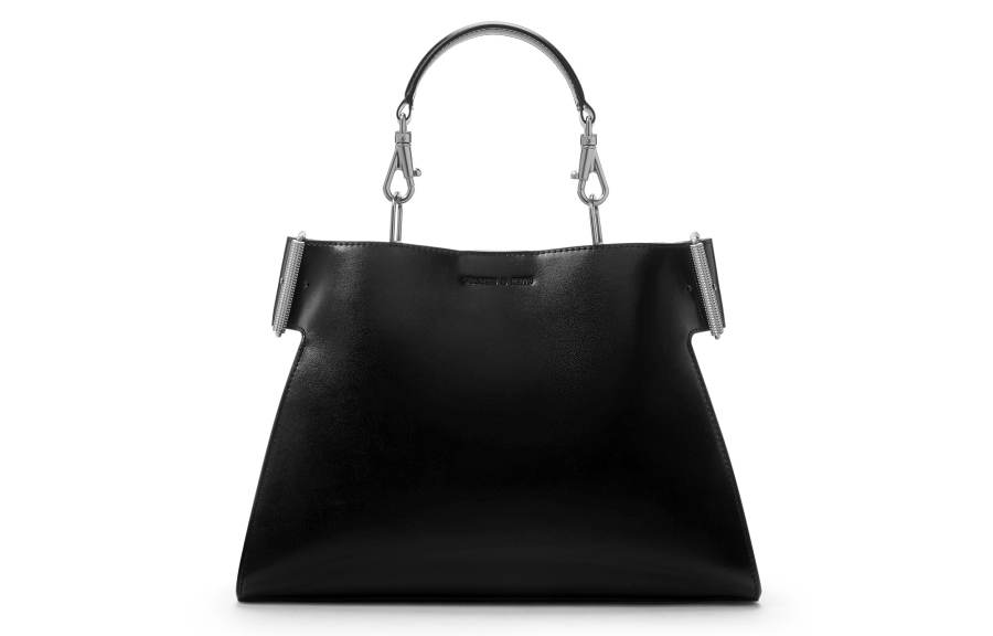 CHARLES&KEITH Commute Synthetic Leather Shoulder Bag, Handbag Small Women's Noir Black/Dark Brown/Dark Brown/Sand