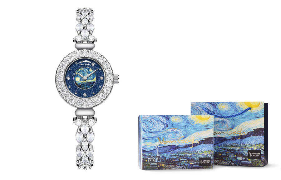 VAN GOGH Quartz Movement Steel Strap Watch Women's Watch Mother of Pearl Color Watch Dial