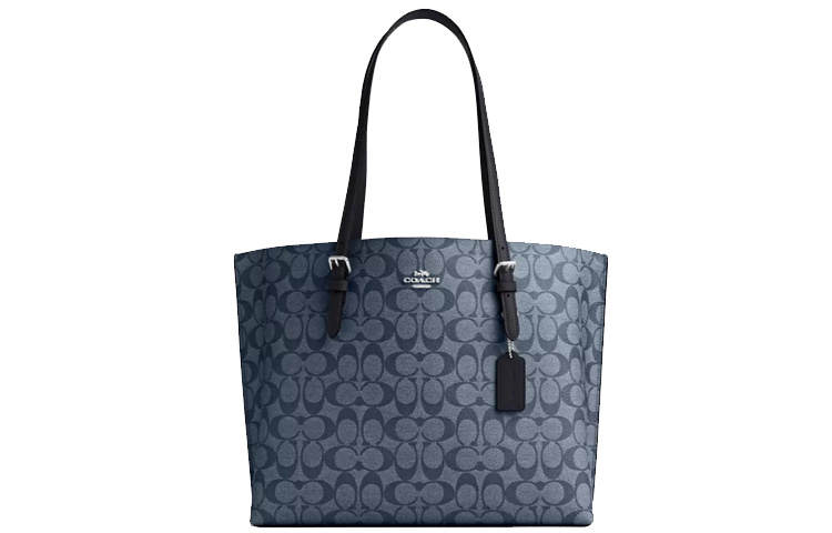 COACH Mollie PVC With Skin Tote Bag, Shopping Bag, Handbag, Shoulder Bag 2834 Women's Midnight Marine Blue