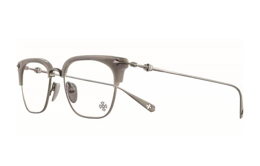 Chrome Hearts Chrome Hearts Titanium Alloy Irregular Shape Eyeglass Frames Unisex Gray