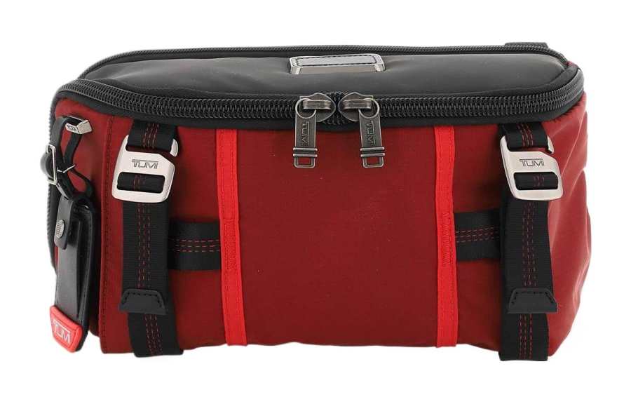 TUMI TUMI Polyamide Shoulder Bag, Crossbody Bag Men's Black & Red