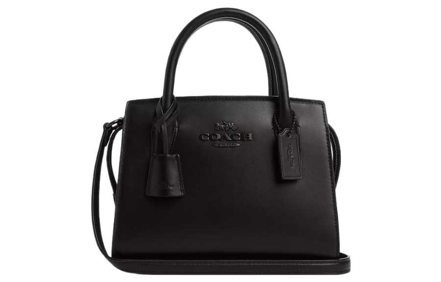 COACH ANDREA CARRYALL Calfskin Shoulder Bag, Crossbody Bag, Handbag Small Women's Black