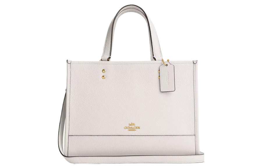COACH Dempsey Leather Tote Bag, Shopping Bag, Handbag, Shoulder Bag, Crossbody Bag Large Women's White