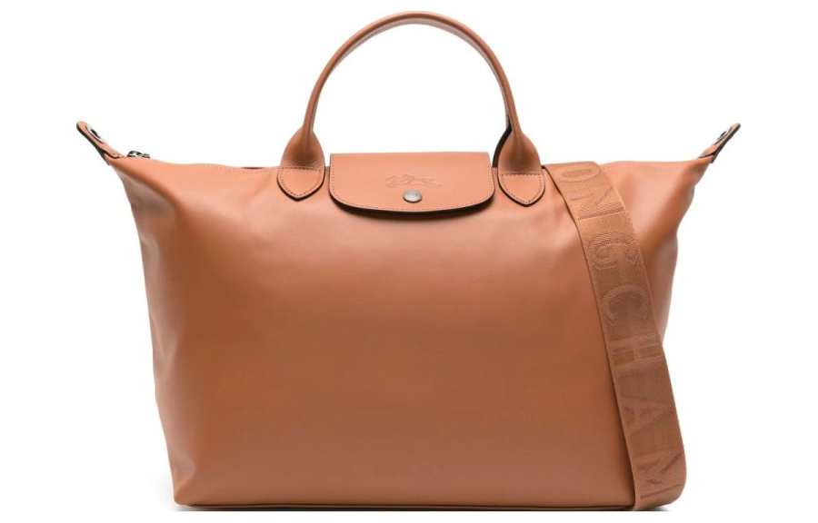 LONGCHAMP Le Pliage Xtra Cow Leather Dumpling Bag One Shoulder Crossbody Handheld Large Women's Cognac Brandy