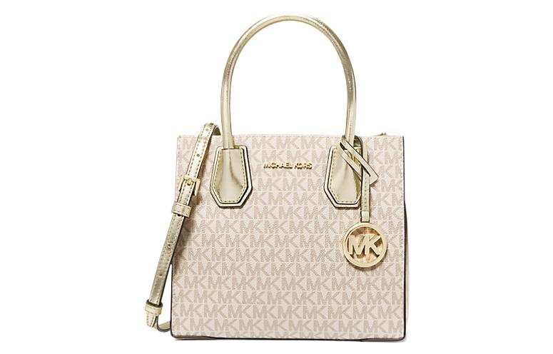 MICHAEL KORS Mercer Coated Canvas Shoulder Bag, Crossbody Bag Medium Women's Vanilla