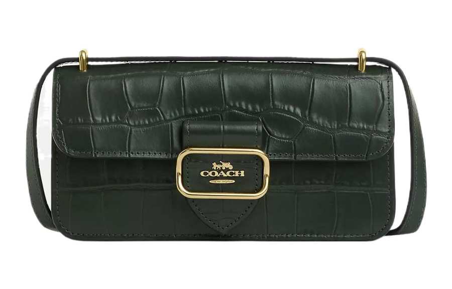COACH Morgan Leather Small Square Bag, Shoulder Bag, Crossbody Bag Small Women's Amazon Green