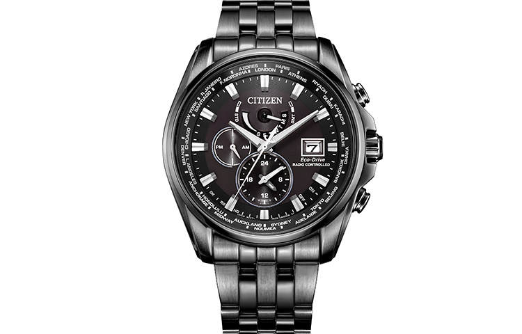 CITIZEN Light Powered Quartz Movement Stainless Steel Strap Watch Men's Watches Black Dial