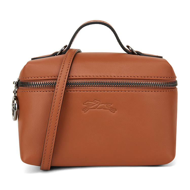 LONGCHAMP Le Pliage Xtra Cow Leather Handbag Mini Women's Cognac Brandy