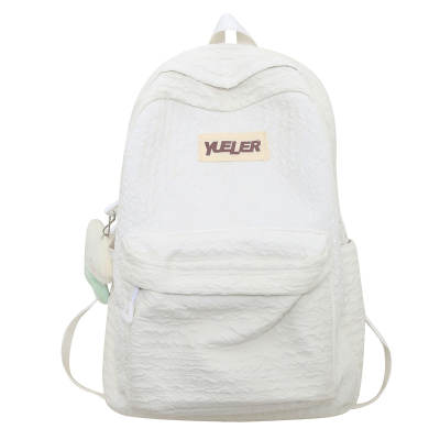 OUZIHUANG Nylon Backpack Large Unisex Black/White/Yellow/Green/Pink/Blue
