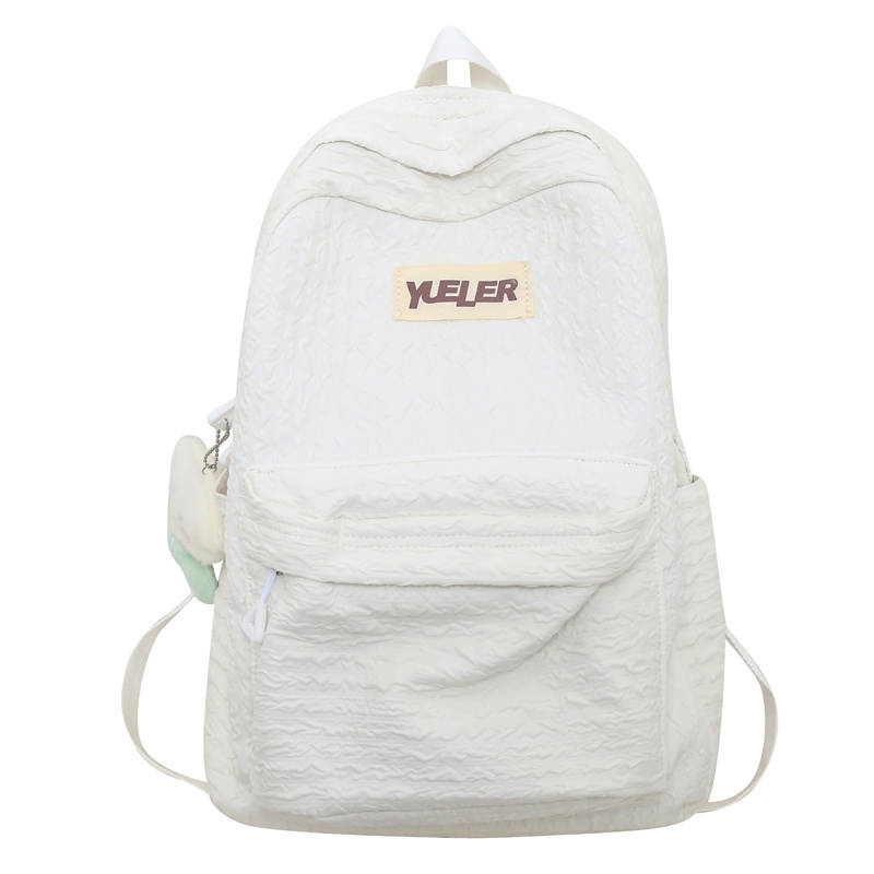 OUZIHUANG Nylon Backpack Large Unisex Black/White/Yellow/Green/Pink/Blue