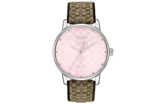 COACH Wrist Watches Quartz Movement Leather Strap 36mm Pink Watch Dial Women's Watch