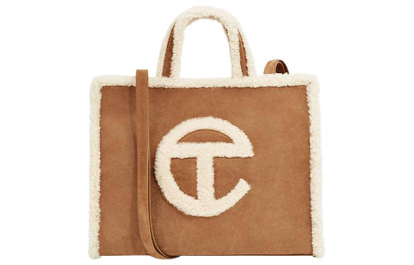 UGG Shearling Tote Bag, Shopping Bag, One Shoulder Handbag, Crossbody Bag Medium Women's Chestnut