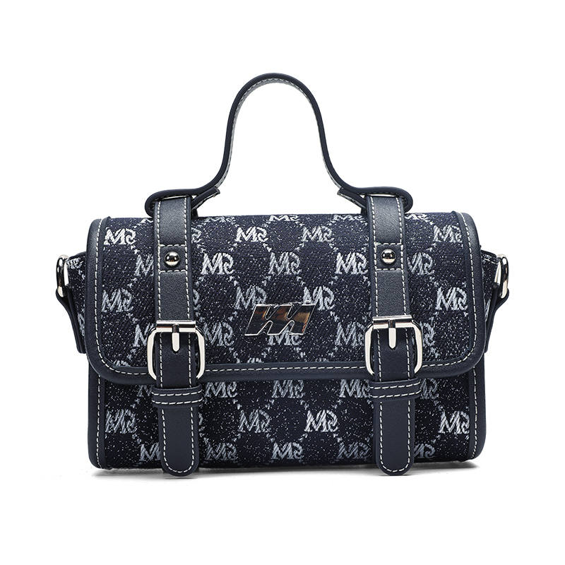 MQ Polyester Crossbody Handbag Regular Women's Dark Blue/Denim Blue/Ecru