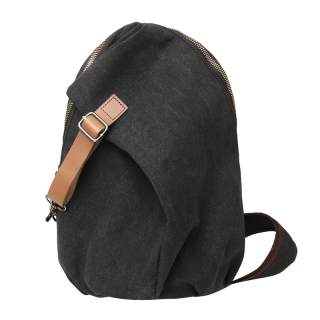Duoluplo Canvas With PU Canvas Bag, Shoulder Bag, Crossbody Bag Unisex Black/Khaki/Gray/Ecru