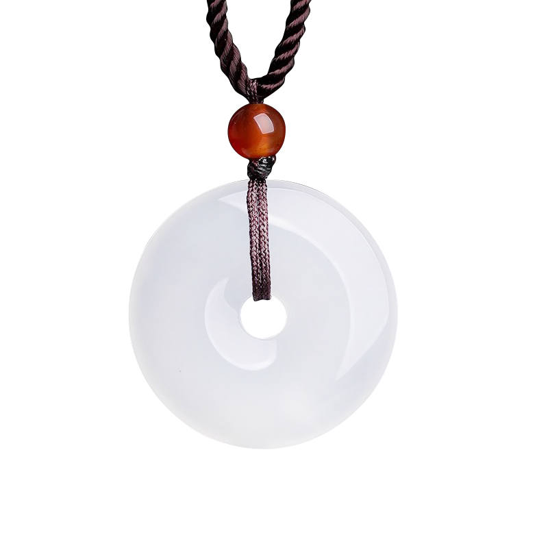 Linguanying Linguanying Chalcedony Jade Peace Buckle Pendant Unisex