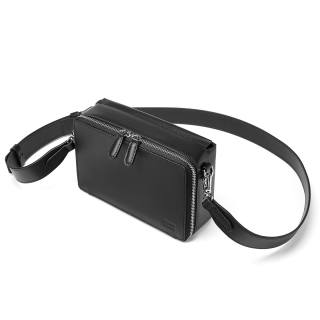 YADAMUI Top Grain Cow Leather Small Square Bag Crossbody Bag Regular Unisex Black