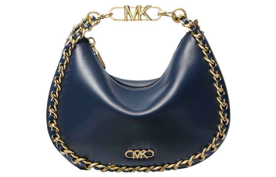 MICHAEL KORS Kendall Sheepskin One Shoulder Handbag Small Women's Marine Blue