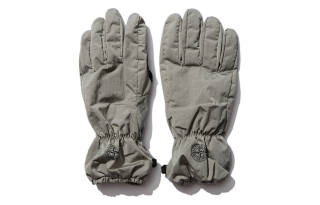 STONE ISLAND Logo Gloves Unisex Gray Green