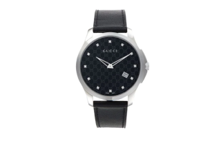 GUCCI G Timeless Collection Wrist Watches Quartz Movement Leather Strap 40mm Black Dial Men's Watches