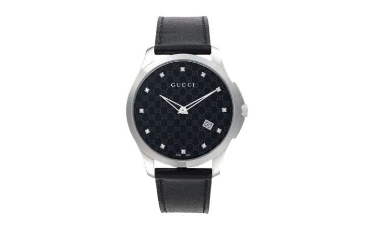 GUCCI GUCCI G Timeless Collection Wrist Watches Quartz Movement Leather Strap 40mm Black Dial Men's Watches