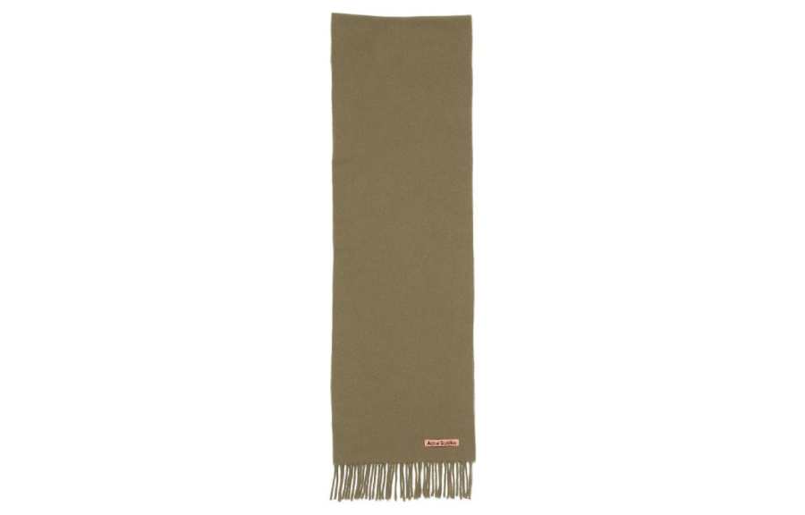 Acne Studios Acne Studios Logo Patch Fringed Edge Scarf