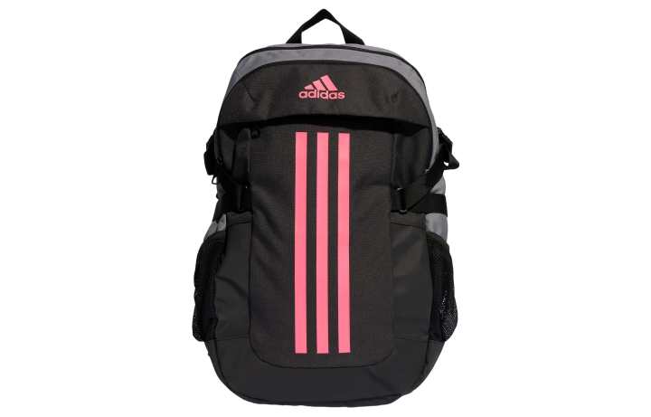 Adidas Adidas Recycled Polyester Plain Weave Fabric Backpack Regular Unisex Gray & Carbon & Black & Transparent Pink
