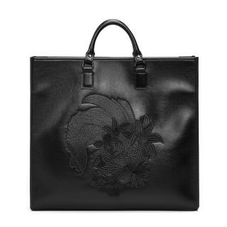 YADAMUI PU Tote Handbag, Shoulder Bag Large Unisex Black