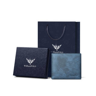 WilliamPOLO Top Grain Cow Leather Long/Short Wallet Men's