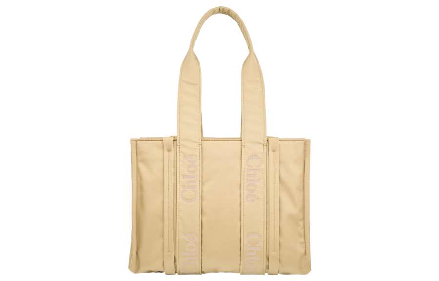 Chloé Chloe Woody Nylon Handbag Medium Women's Sand Earth Tone