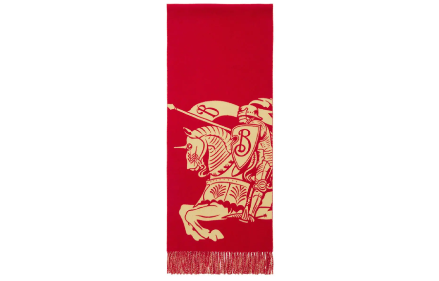 Burberry Cashmere Knit Scarves Women's Red
