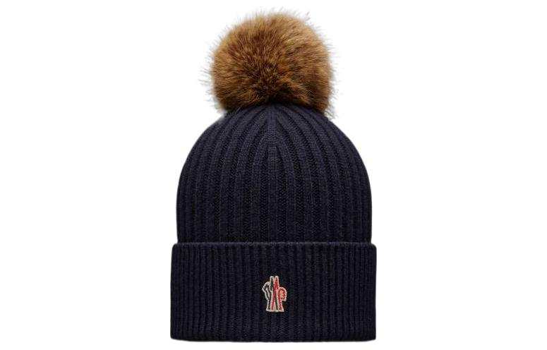 Moncler 【Previous Season】logo-embroidered pompom cashmere beanie